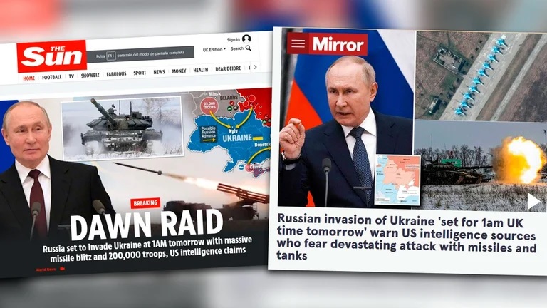  En Reino Unido aseguran Rusia invadirá Ucrania este miércoles