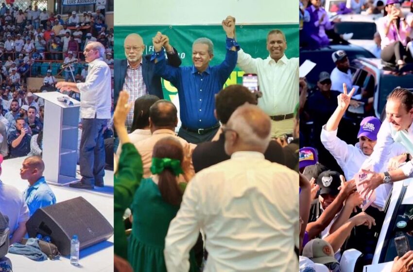  ABINADER EN LA VEGA Y SDOE, LEONEL EN SFM Y ABEL EN DN.